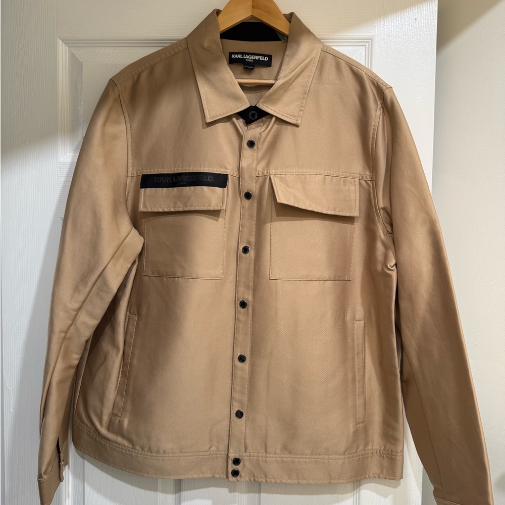 BNWOT Karl Lagerfeld Men's Beige Shirt Jacket